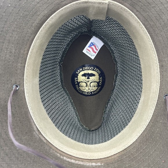 San Diego Zoo Wild Animal‎ Park Safari Hat Tan Khaki Size Medium Made In USA - Picture 7 of 10